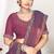 Dusty purple color fendi satin silk two tone zircon work saree