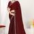 Maroon color fendi satin silk two tone zircon work saree