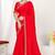 Red color fendi satin silk two tone zircon work saree
