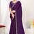 Purple color fendi satin silk two tone zircon work saree