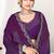 Purple color fendi satin silk two tone zircon work saree