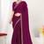 Wine color fendi satin silk two tone zircon work saree