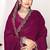 Wine color fendi satin silk two tone zircon work saree