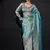 Sky blue color kanjivaram pure silk blend zircon border saree