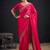 Rani color fendi satin silk two tone zircon work saree