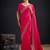Rani color fendi satin silk two tone zircon work saree