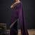 Purple color fendi satin silk two tone zircon work saree