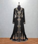 Black Embroidered Anarkali Style Long Dress