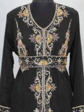 black zari embroidered anarkali style long dress 2