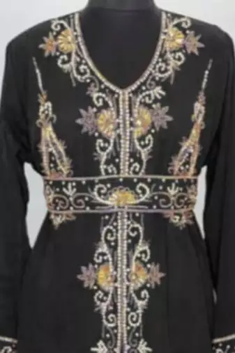 black zari embroidered anarkali style long dress