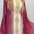 Designer Rani-Pink & Cream Embroidered Kaftan Dress