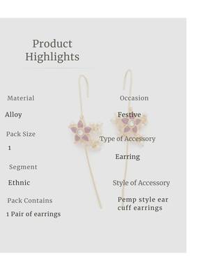 Pushpa Pearl Ear Cuff | Pearl Sui Dhaaga Stick Earrings | 18K Gold Plated Festive Jewellery 5