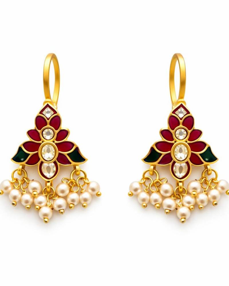 Padma heritage kundan pearl ear cuffs