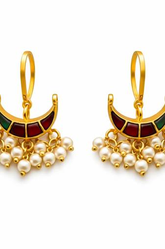 Noor arc enamel pearl ear cuffs