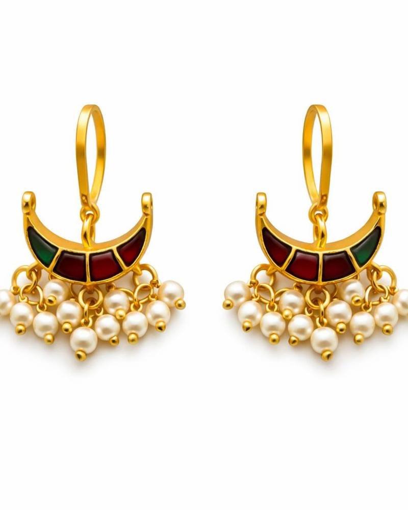 Noor arc enamel pearl ear cuffs
