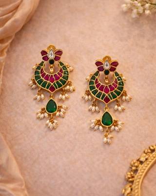 Noor Royale Kundan Drop Earrings | Elegant Kundan Drop Earrings | Traditional & Festive Statement Jewellery 3