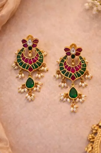 Noor Royale Kundan Drop Earrings | Elegant Kundan Drop Earrings | Traditional & Festive Statement Jewellery