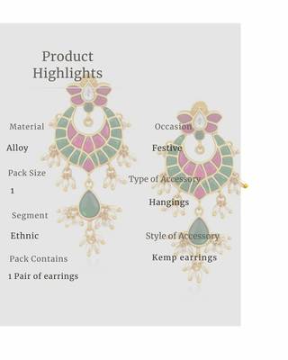 Noor Royale Kundan Drop Earrings | Elegant Kundan Drop Earrings | Traditional & Festive Statement Jewellery 5
