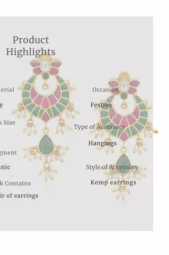 Noor Royale Kundan Drop Earrings | Elegant Kundan Drop Earrings | Traditional & Festive Statement Jewellery