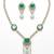 Emerald asteria american diamond necklace set
