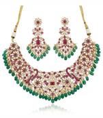 Zarmina polki emerald bridal choker set