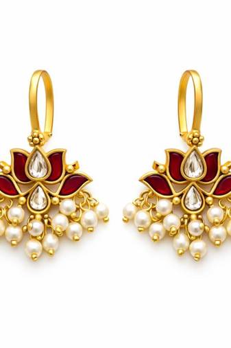 Padma royale kundan pearl ear cuffs