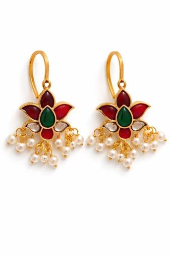 Padma kundan pearl ear cuffs