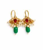 Noor kundan pearl drop ear cuffs