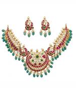 Morvaara emerald kundan bridal set