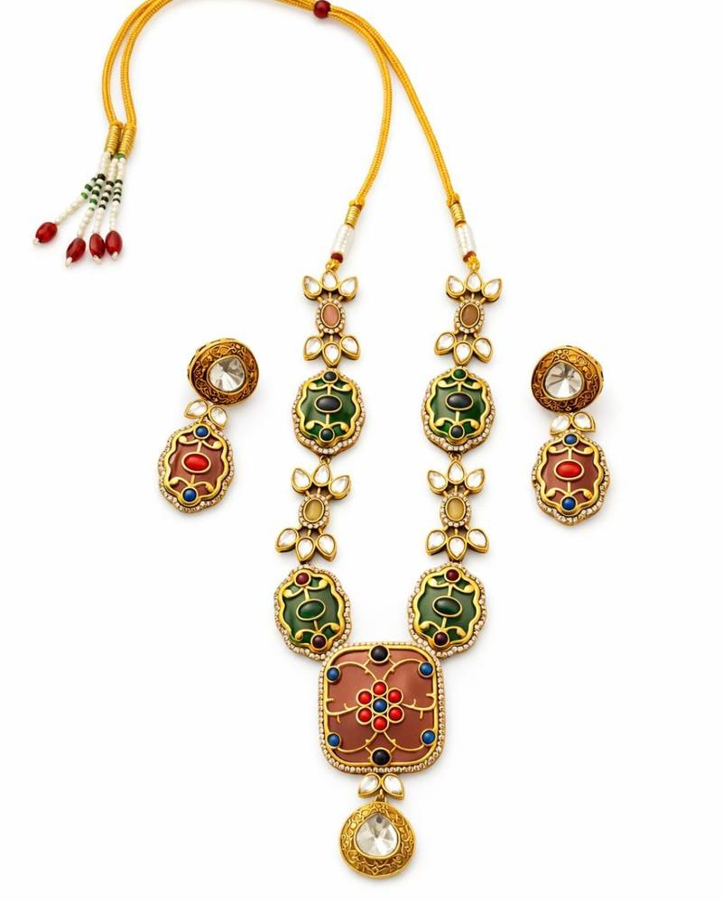 Rang mahal kundan necklace set