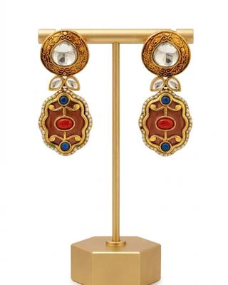 Rang Mahal Pink & Green Kundan Necklace Set | Multi-Color 18K Gold Plated Bridal & Festive Statement Jewellery 4