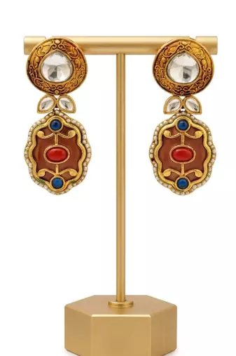 Rang Mahal Pink & Green Kundan Necklace Set | Multi-Color 18K Gold Plated Bridal & Festive Statement Jewellery