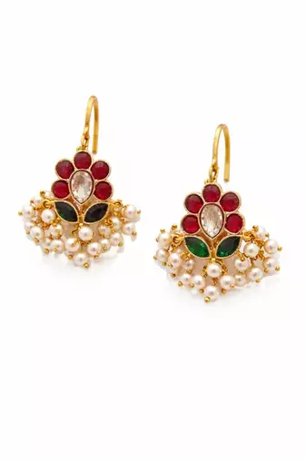 Padma Noor Kundan Pearl Ear Cuffs | Kundan & Pearl Bugadi Style Ear Cuffs | Traditional & Festive Jewellery