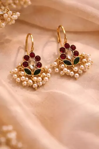 Padma Noor Kundan Pearl Ear Cuffs | Kundan & Pearl Bugadi Style Ear Cuffs | Traditional & Festive Jewellery