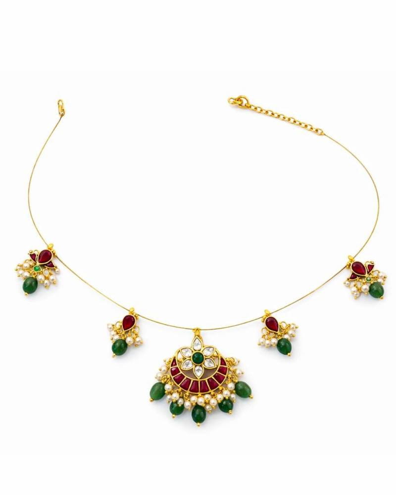 Padma noor kundan pearl wire necklace