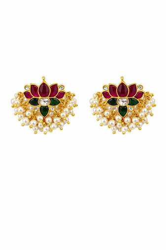 Padma royale kundan pearl stud earrings