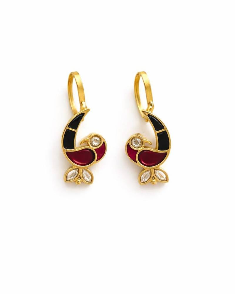 Mayura enamel bird ear cuff