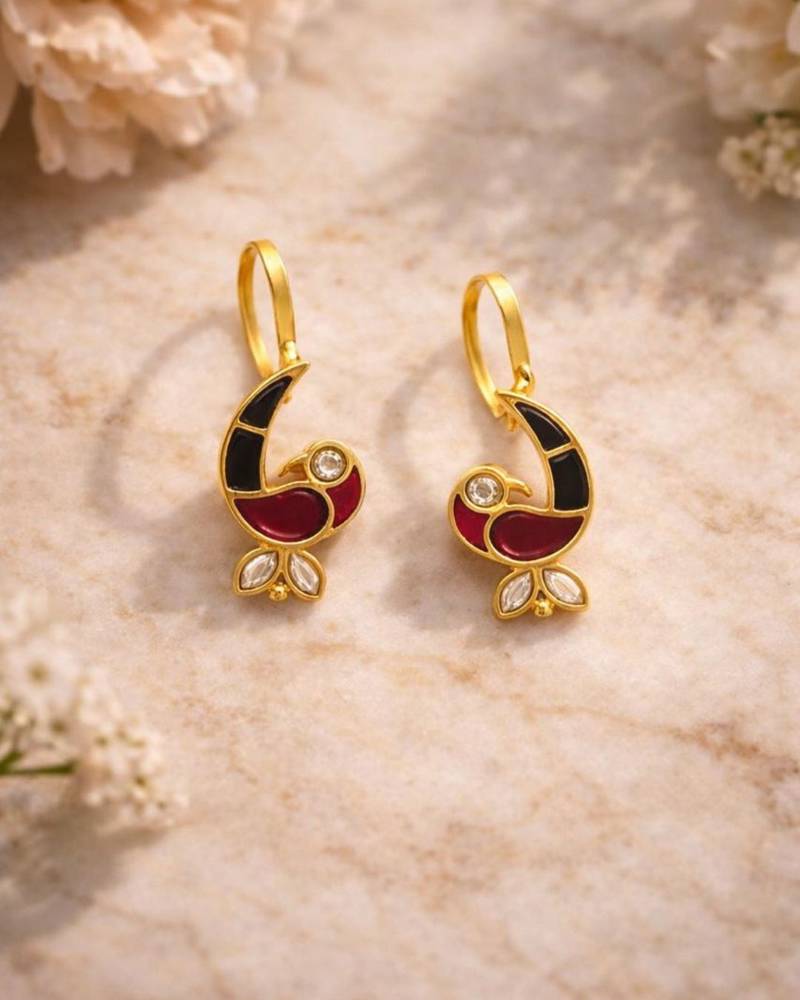 Mayura enamel bird ear cuff