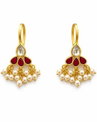 Noor Mini Kundan Pearl Ear Cuffs | Bugadi Style Kundan & Pearl Ear Cuffs | Traditional & Festive Jewellery 1