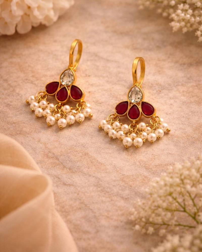Noor mini kundan pearl ear cuffs