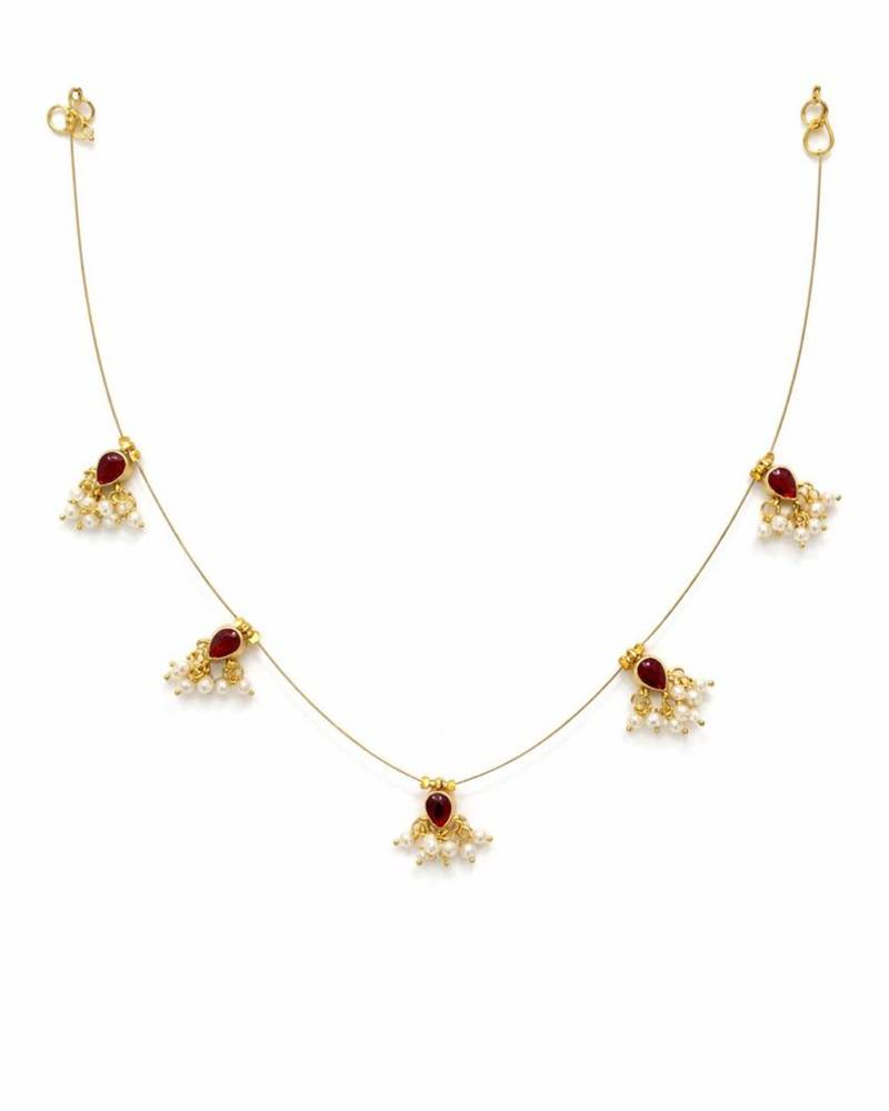 Noor reversible pearl charm wire necklace