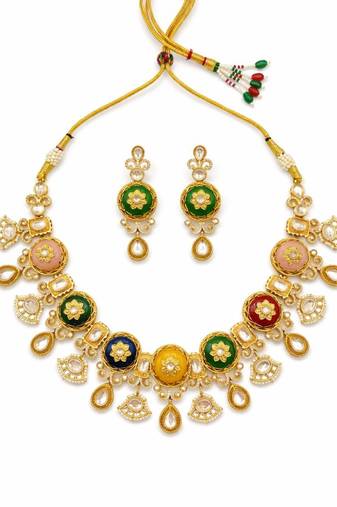 Rang noor kundan festive necklace set