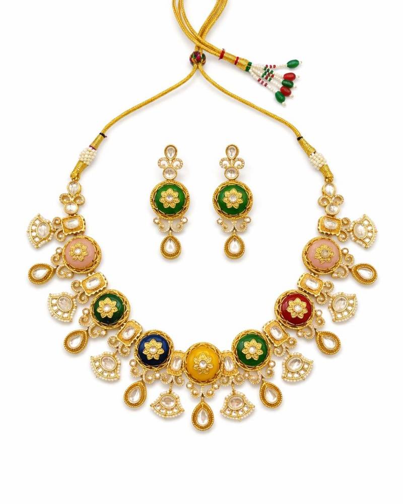 Rang noor kundan festive necklace set