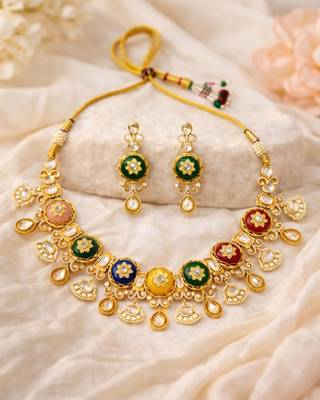Rang Noor Heavy Multicoloured Bridal Set | 18K Gold Plated Festive & Wedding Statement Jewellery 3