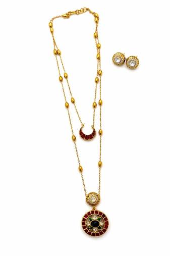 Noor dual layer kundan necklace set