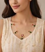 Padma noor mini kundan pearl wire necklace
