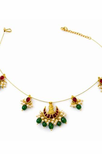 Lakshmi noor kundan pearl wire necklace