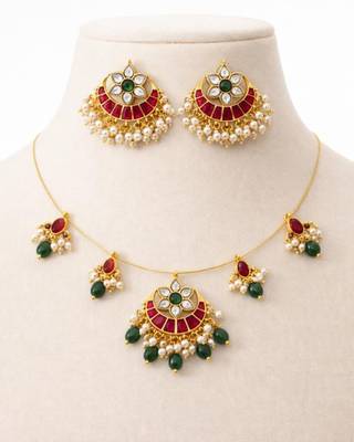 Padma Noor Kundan Statement Stud Earrings | Bold Kundan Studs | Traditional & Festive Jewellery 5