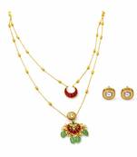 Noor crescent layered kundan necklace set