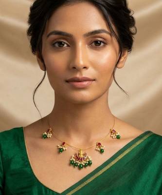 Lakshmi Noor Kundan Pearl Wire Necklace | Temple Lakshmi Festive Jewellery | 18K Gold Plated 4